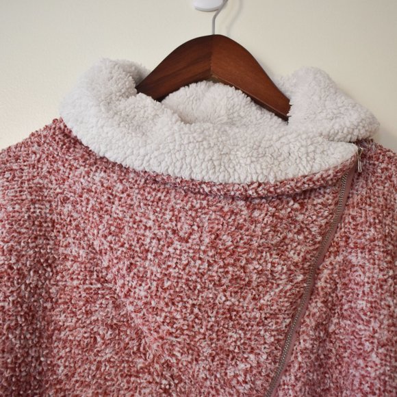 Kirundo color block teddy sherpa pullover with zipper neck - Picture 9 of 14